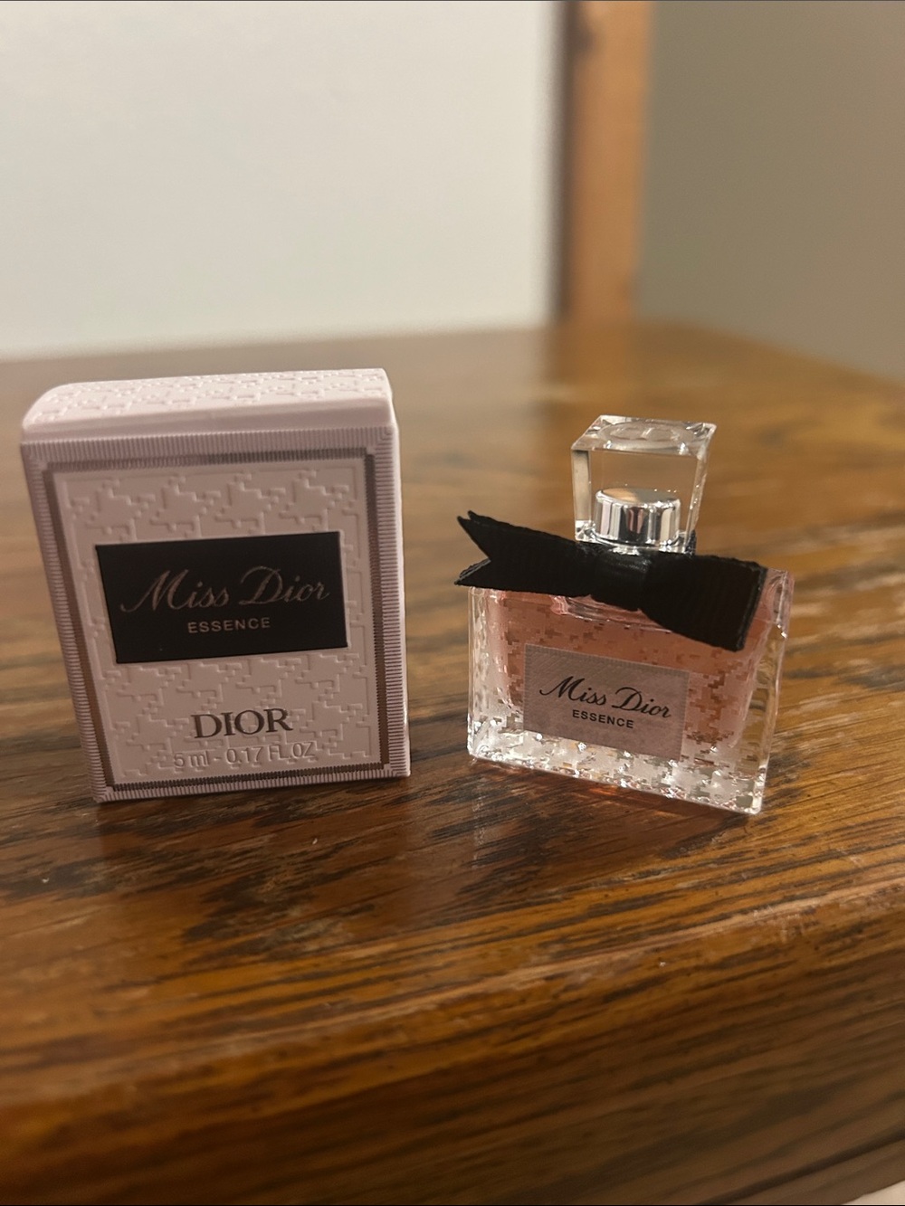 Dior Miss Dior Essence Mini in Pale Pink with Black Bow